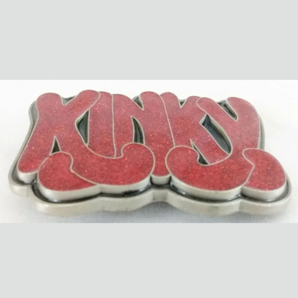 Moto Style Enamel High Glitter Red Belt Buckle - Picture 2 of 4